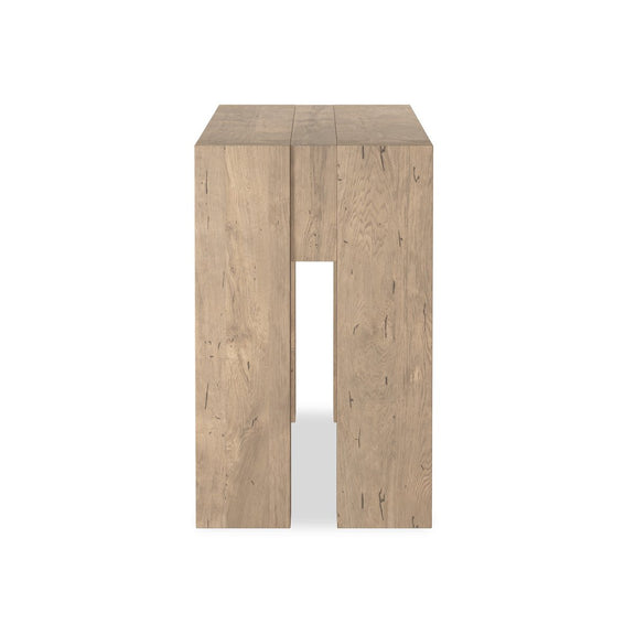Abaso Console Table - Whitewash Rustic Wormwood Oak
