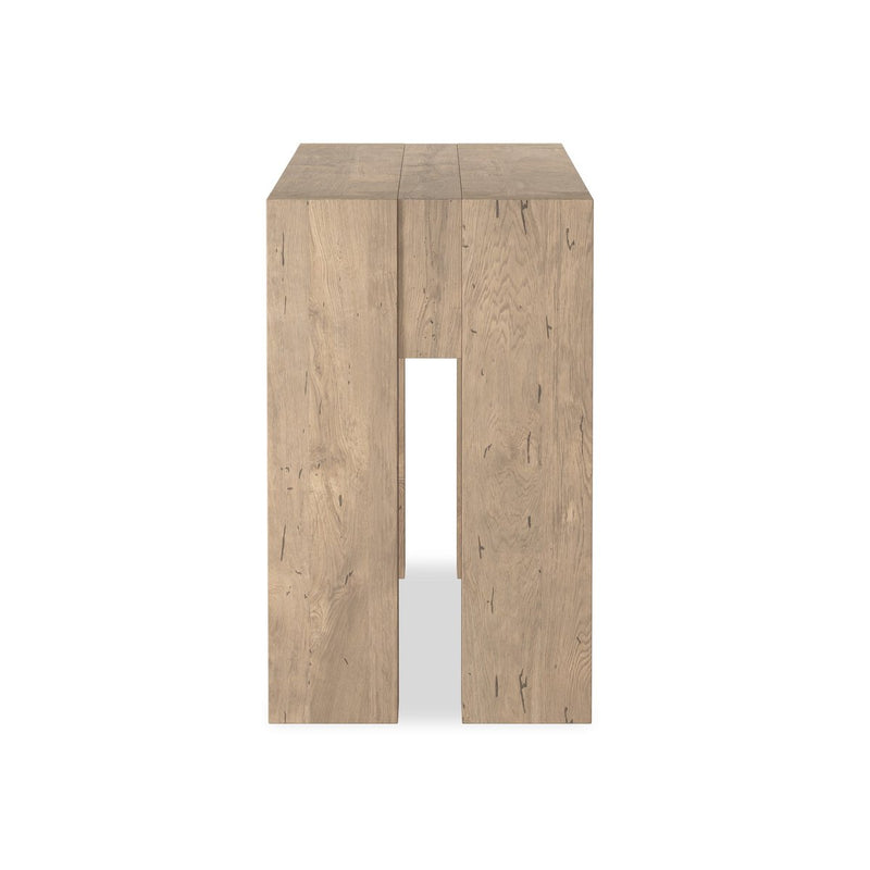 Abaso Console Table - Whitewash Rustic Wormwood Oak