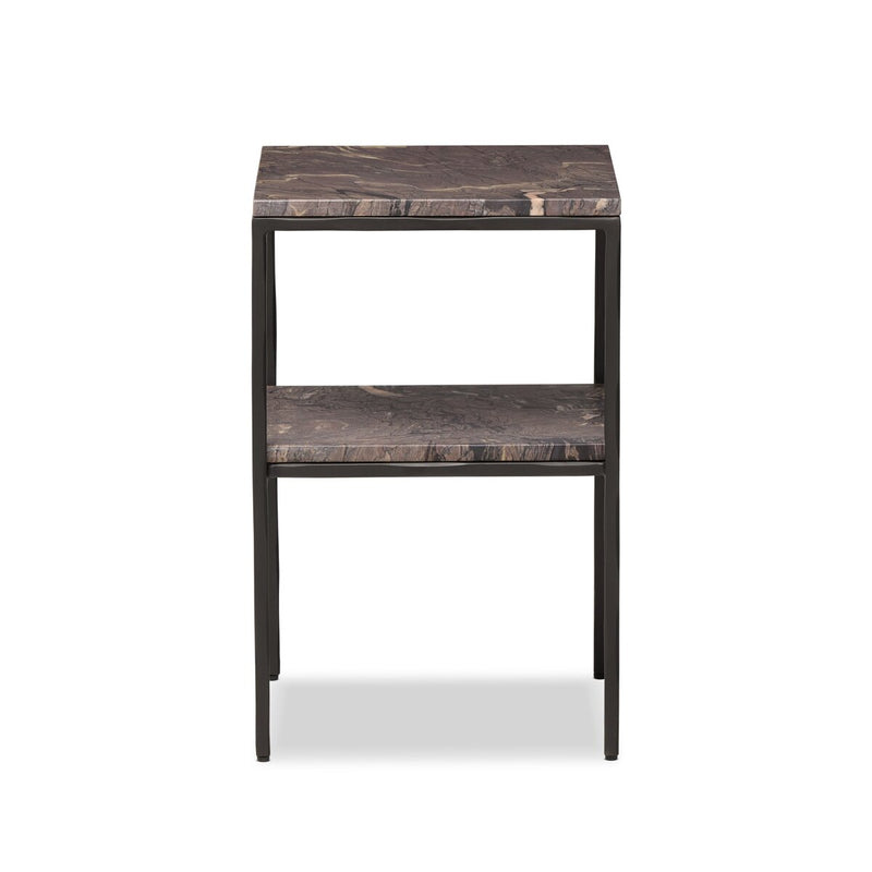 Piet Marble Nightstand - Smoke Plum Marble