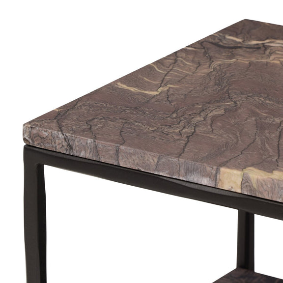 Piet Marble Nightstand - Smoke Plum Marble