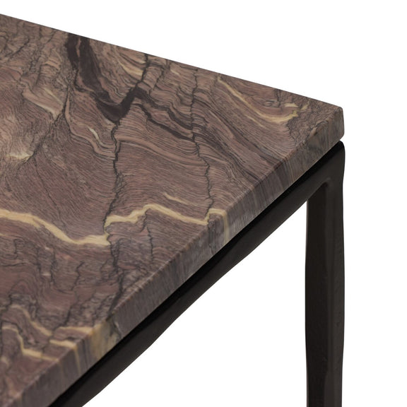 Piet Marble Nightstand - Smoke Plum Marble