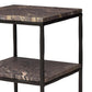 Piet Marble Nightstand - Smoke Plum Marble