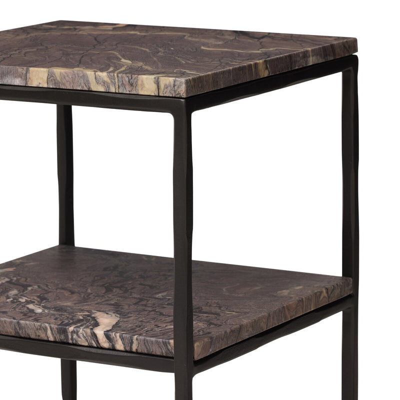 Piet Marble Nightstand - Smoke Plum Marble