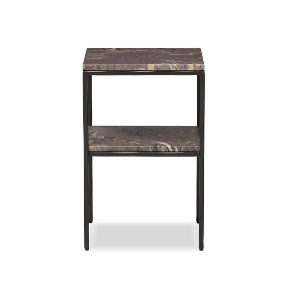 Piet Marble Nightstand - Smoke Plum Marble