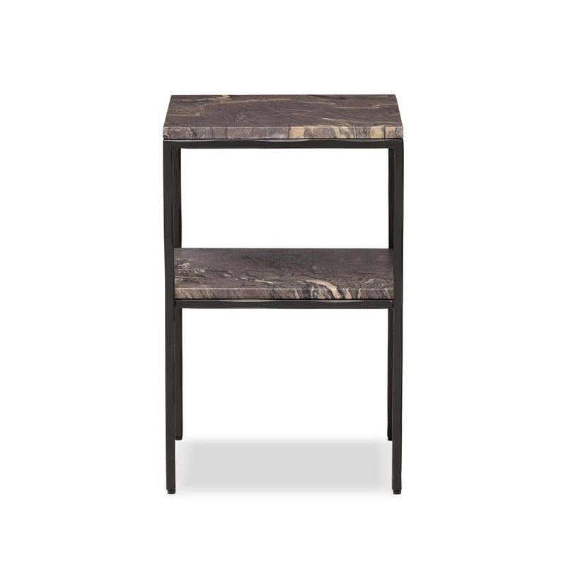 Piet Marble Nightstand - Smoke Plum Marble