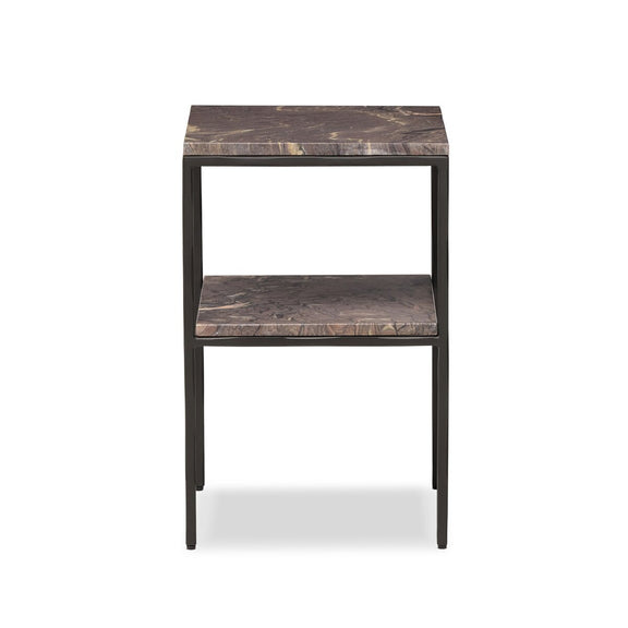 Piet Marble Nightstand - Smoke Plum Marble