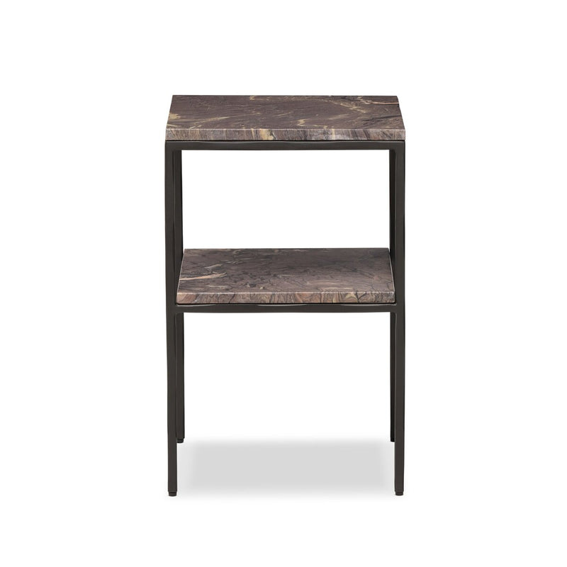Piet Marble Nightstand - Smoke Plum Marble