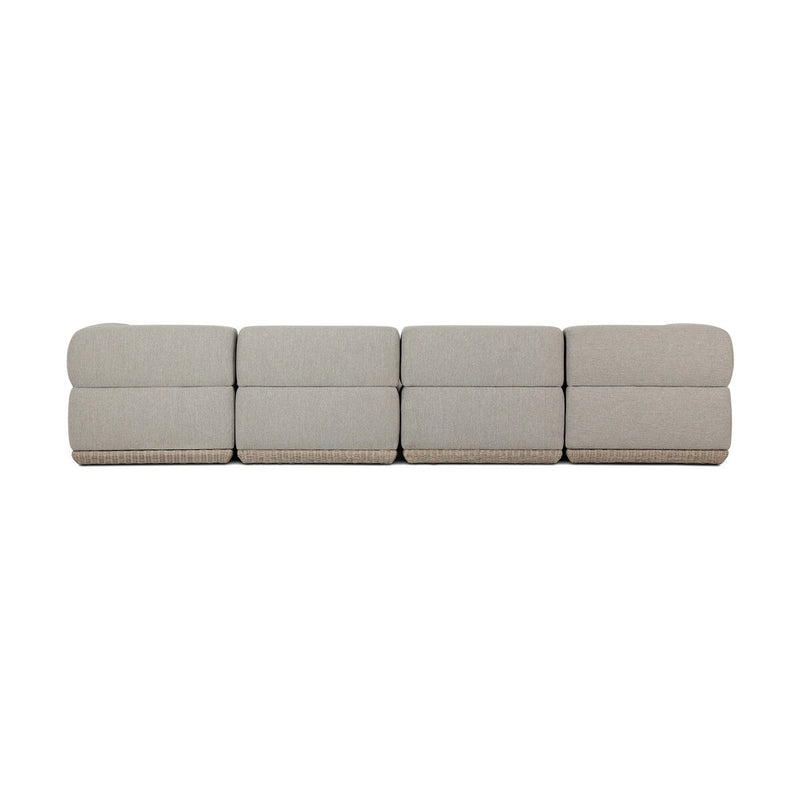Evander Outdoor 4 Pc Sectional W/ Ottoman