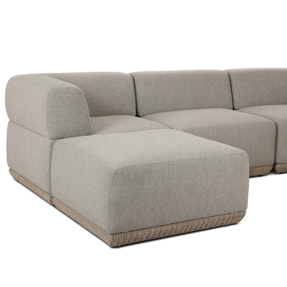 Evander Outdoor 4 Pc Sectional W/ Ottoman