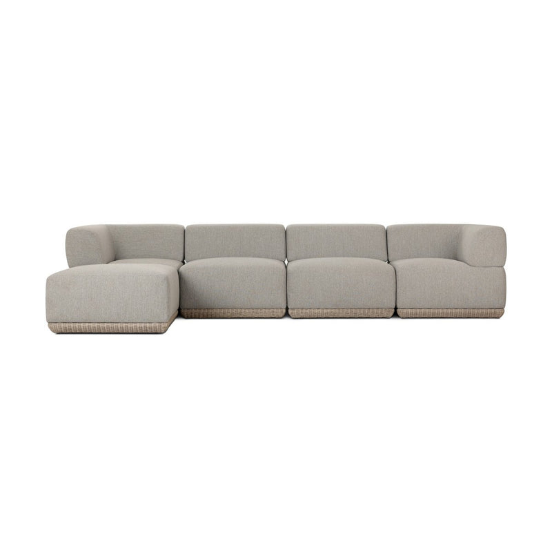 Evander Outdoor 4 Pc Sectional W/ Ottoman