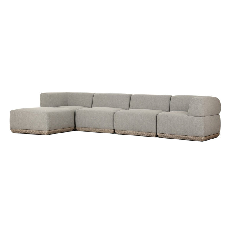 Evander Outdoor 4 Pc Sectional W/ Ottoman