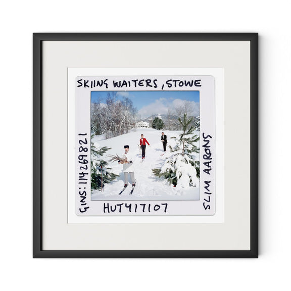 Skiing Waiters Slide by Slim Aarons - 24"X24"