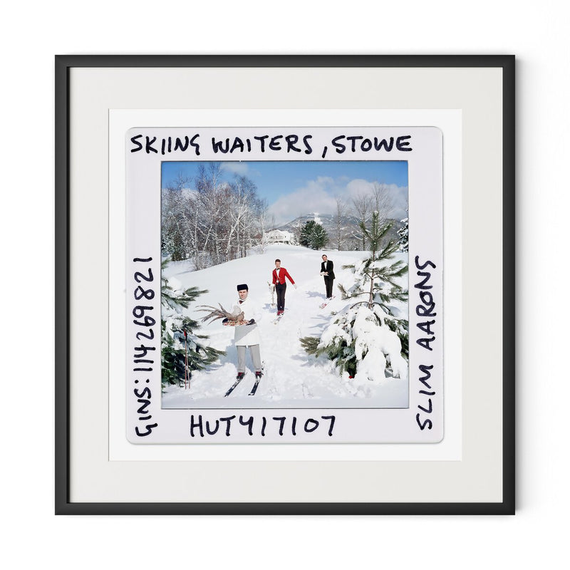 Skiing Waiters Slide by Slim Aarons - 32"X32"