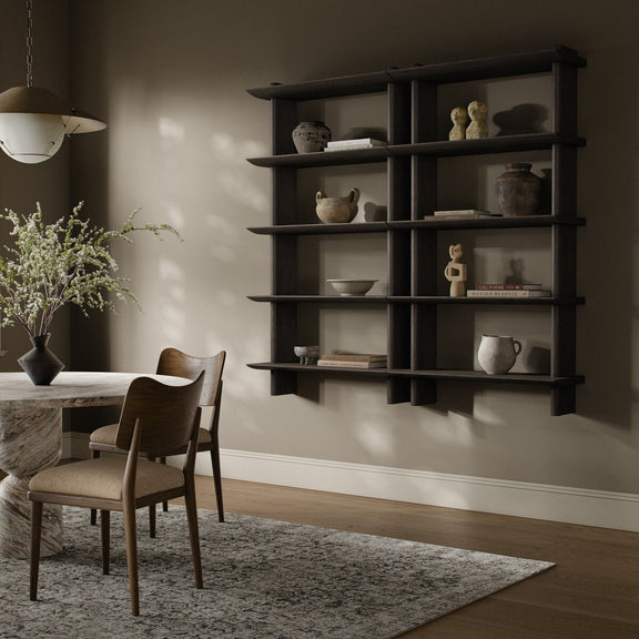 James Wall Mounted Bookcase - Double