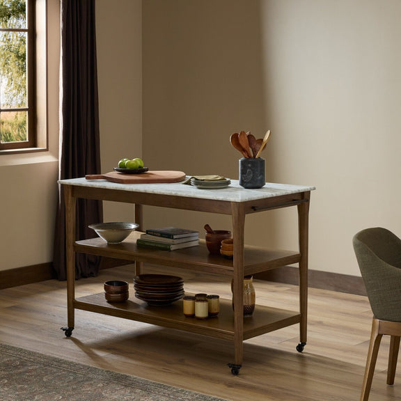 Lawhon Kitchen Island - Carrara White Marble