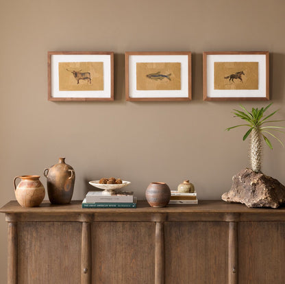 Animal Sketch Triptych by Lauren Fuhr - 48"X12"