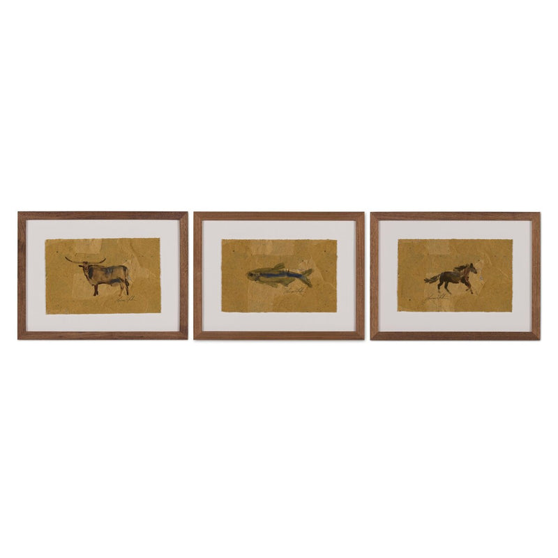 Animal Sketch Triptych by Lauren Fuhr - 48"X12"