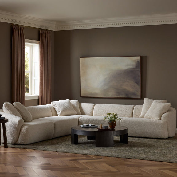 Lisa 5Pc Sectional - Gemena Cream