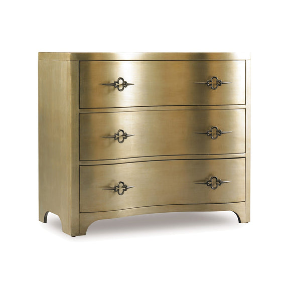 Sanctuary Three-Drawer Shaped Front Gold Chest