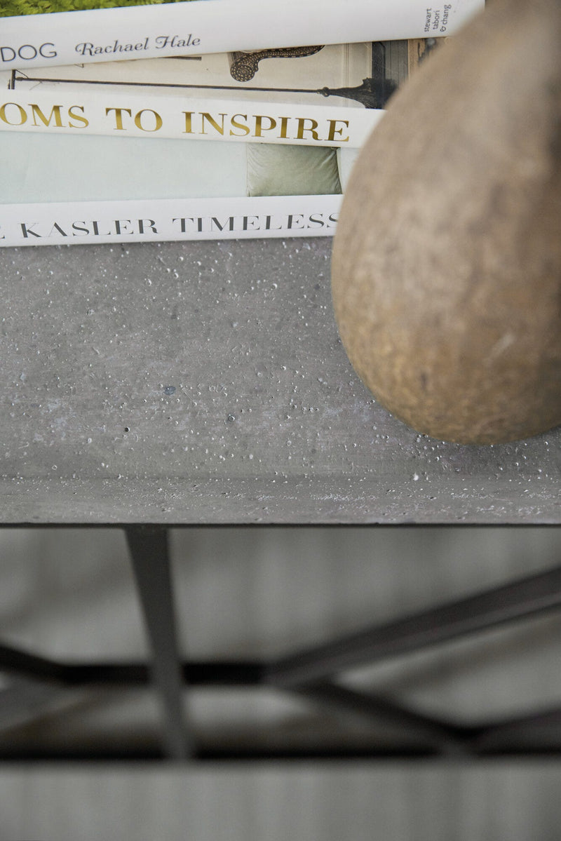 Ciao Bella Metal and Faux Concrete Console Table