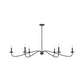 6-Light Chandelier in Matte Black