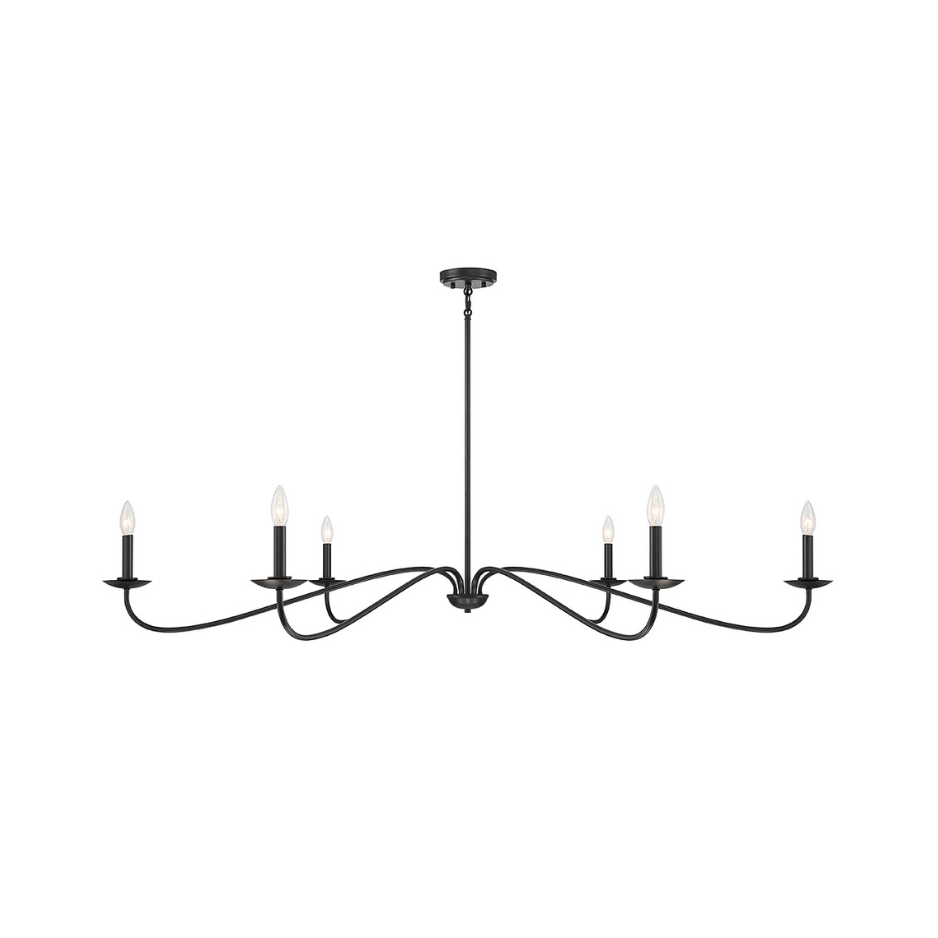 6-Light Chandelier in Matte Black
