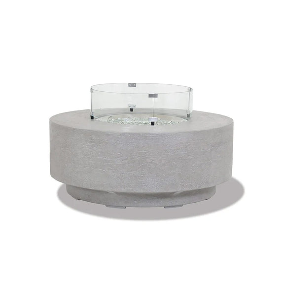 Round Fire Table Glass Surround