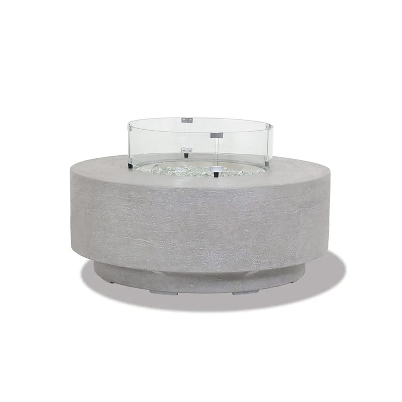 Round Fire Table Glass Surround