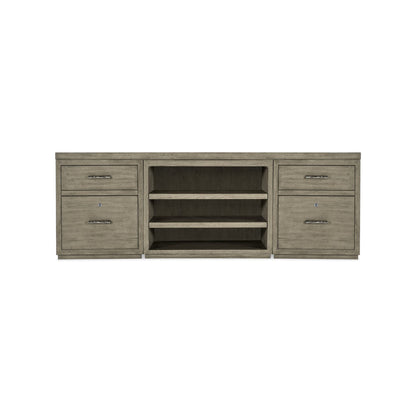 Linville Falls 84" Credenza with Two Files and Open Desk Cabinet