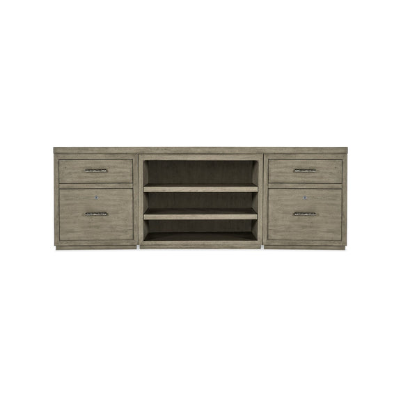 Linville Falls 84" Credenza with Two Files and Open Desk Cabinet