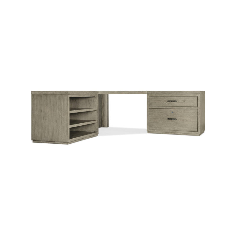 Linville Falls Corner Desk with Lateral File and Open Desk Cabinet
