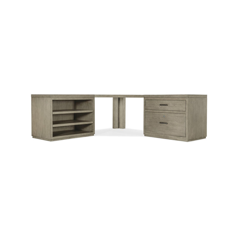 Linville Falls Corner Desk with Lateral File and Open Desk Cabinet