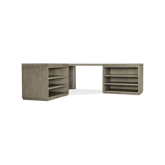 Linville Falls Corner Desk with Two Open Desk Cabinets