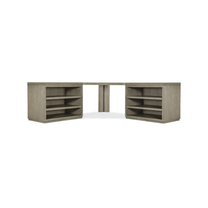 Linville Falls Corner Desk with Two Open Desk Cabinets