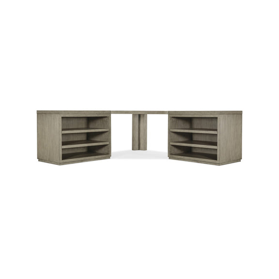 Linville Falls Corner Desk with Two Open Desk Cabinets