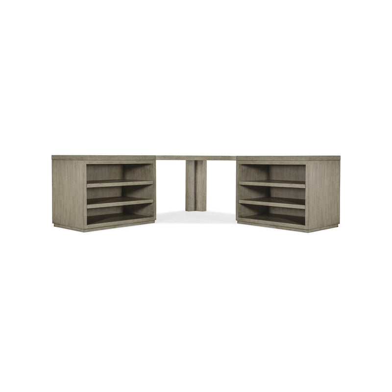 Linville Falls Corner Desk with Two Open Desk Cabinets