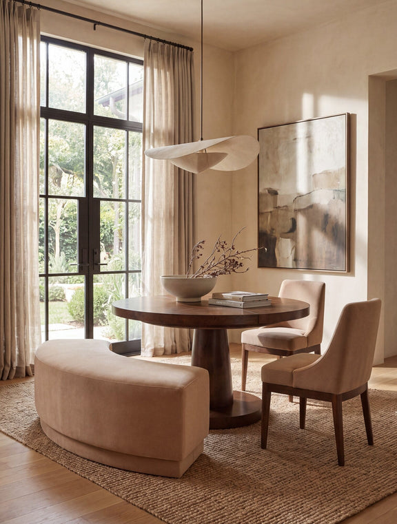 Barton Springs Round Dining Table with One 20-inch Leaf