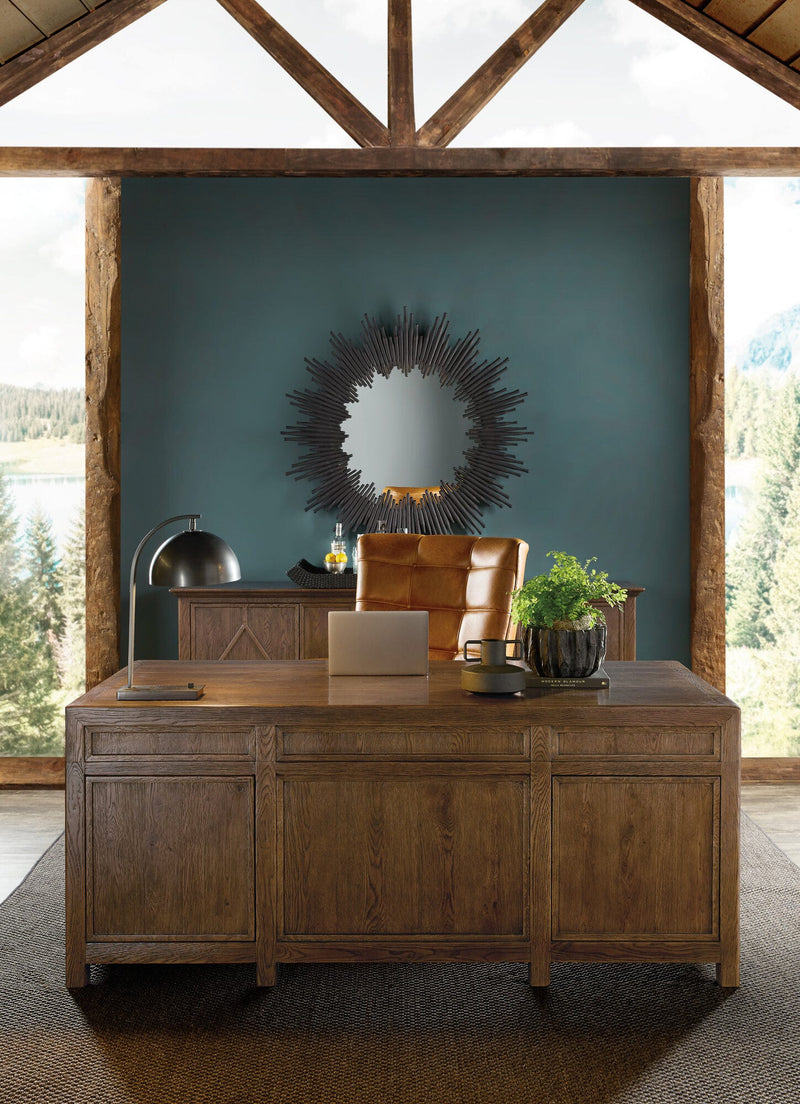 Driftwood Executive Desk - Worn Saddle