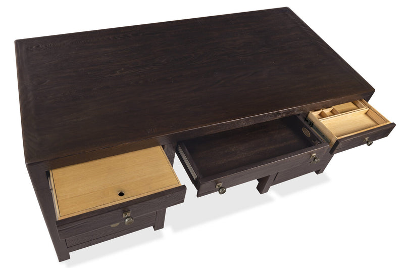 Driftwood Executive Desk - Burnt Timber