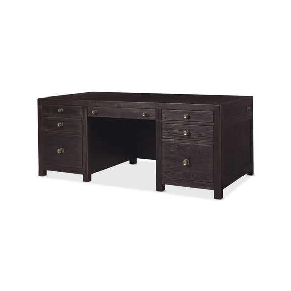 Driftwood Executive Desk - Burnt Timber