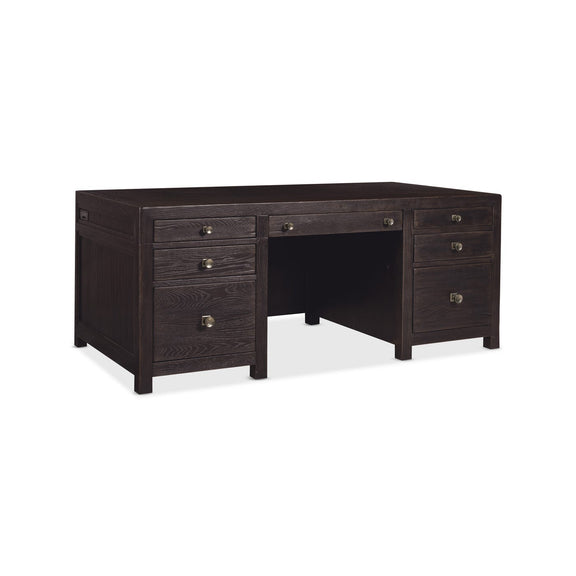 Driftwood Executive Desk - Burnt Timber