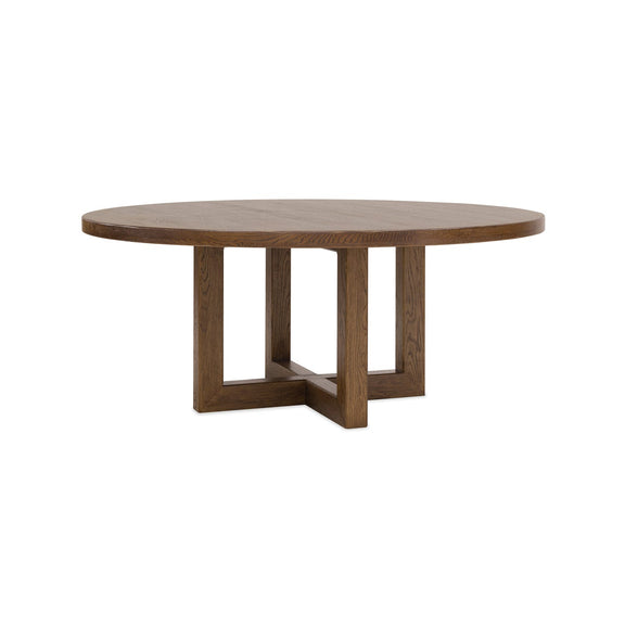 Driftwood 72in Round Dining Table - Worn Saddle