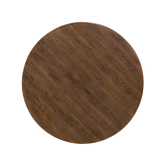 Driftwood 72in Round Dining Table - Worn Saddle