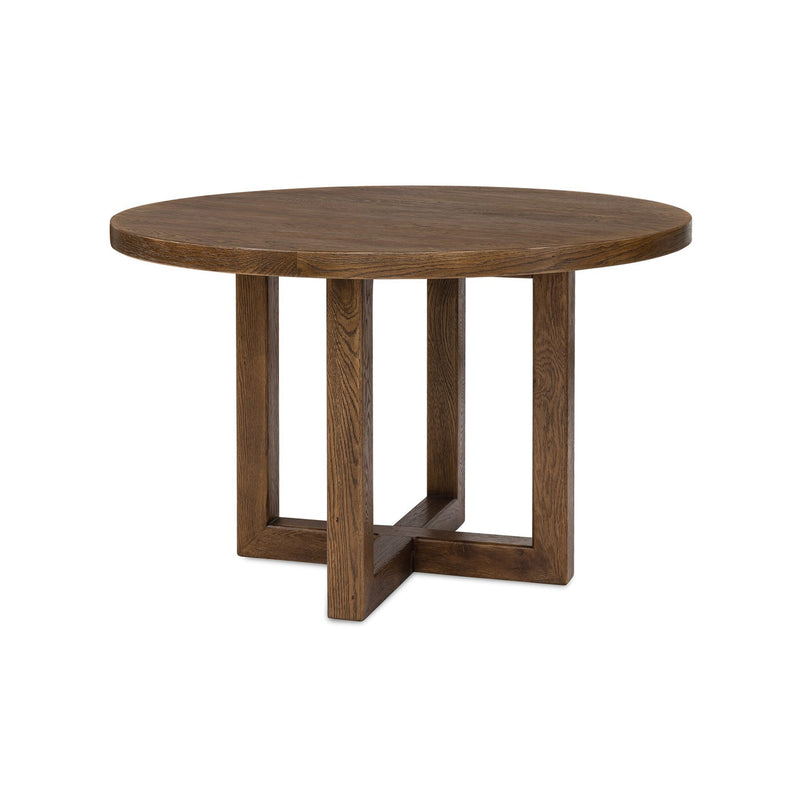 Driftwood 48in Round Dining Table - Worn Saddle