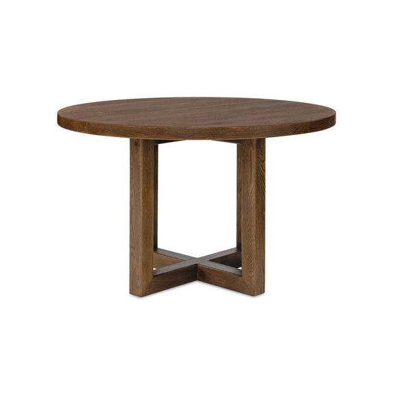 Driftwood 48in Round Dining Table - Worn Saddle