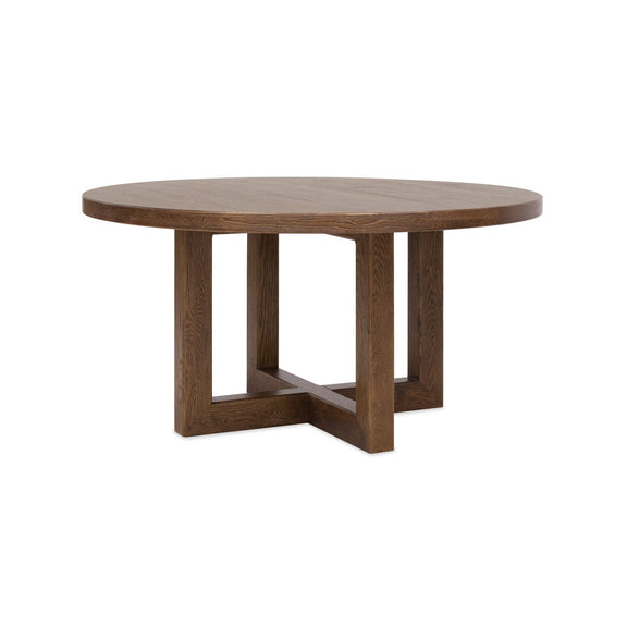 Driftwood 60in Round Dining Table - Worn Saddle