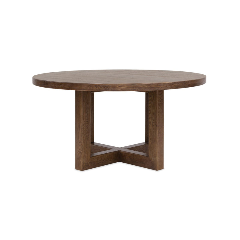 Driftwood 60in Round Dining Table - Worn Saddle