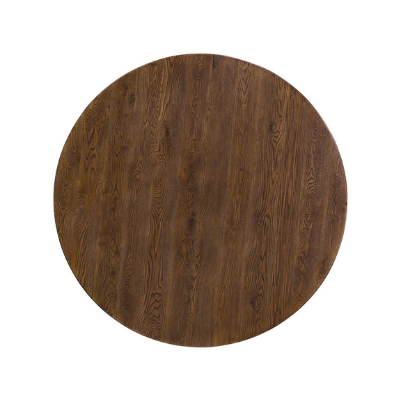 Driftwood 60in Round Dining Table - Worn Saddle