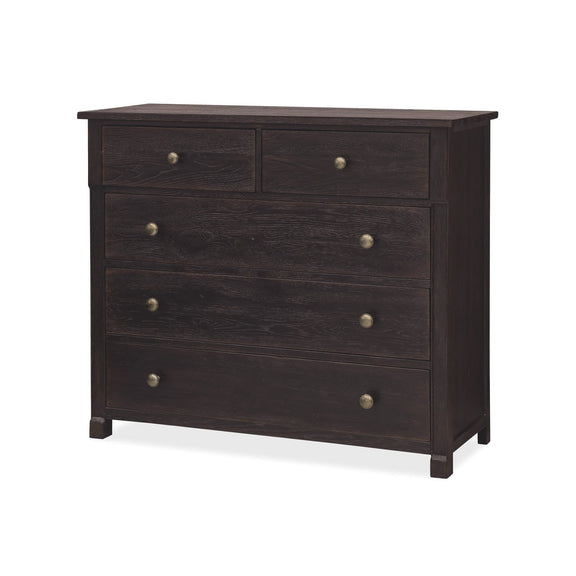 Driftwood Five-Drawer Chest - Burnt Timber
