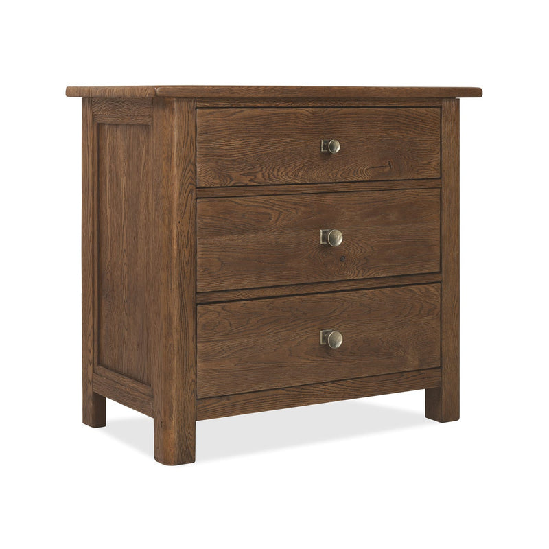 Driftwood Three-Drawer Nightstand - Worn Saddle